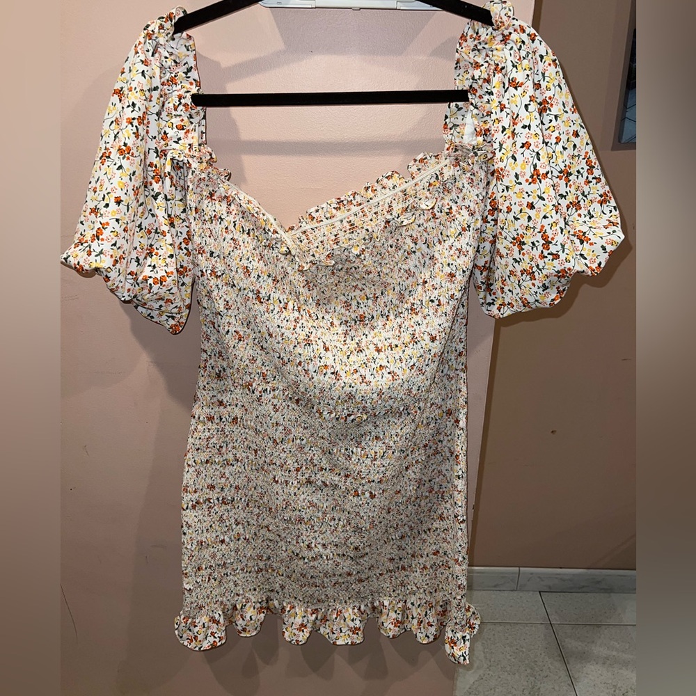 Short floral print dress